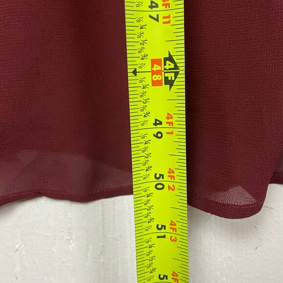 Reformation Stevie Midi Dress Claret Burgundy Mock Neck Side Slit Georgette‎ NWT - Picture 16 of 16